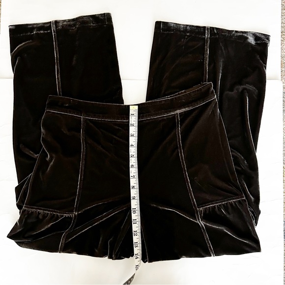 Soft Surroundings Veletta Velvet Wide Leg Pants Lagenlook Gray Brown Medium - Picture 8 of 15